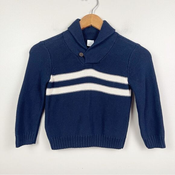 CrewCuts Shawl Collar Navy Cable Knit Sweater - Picture 1 of 4